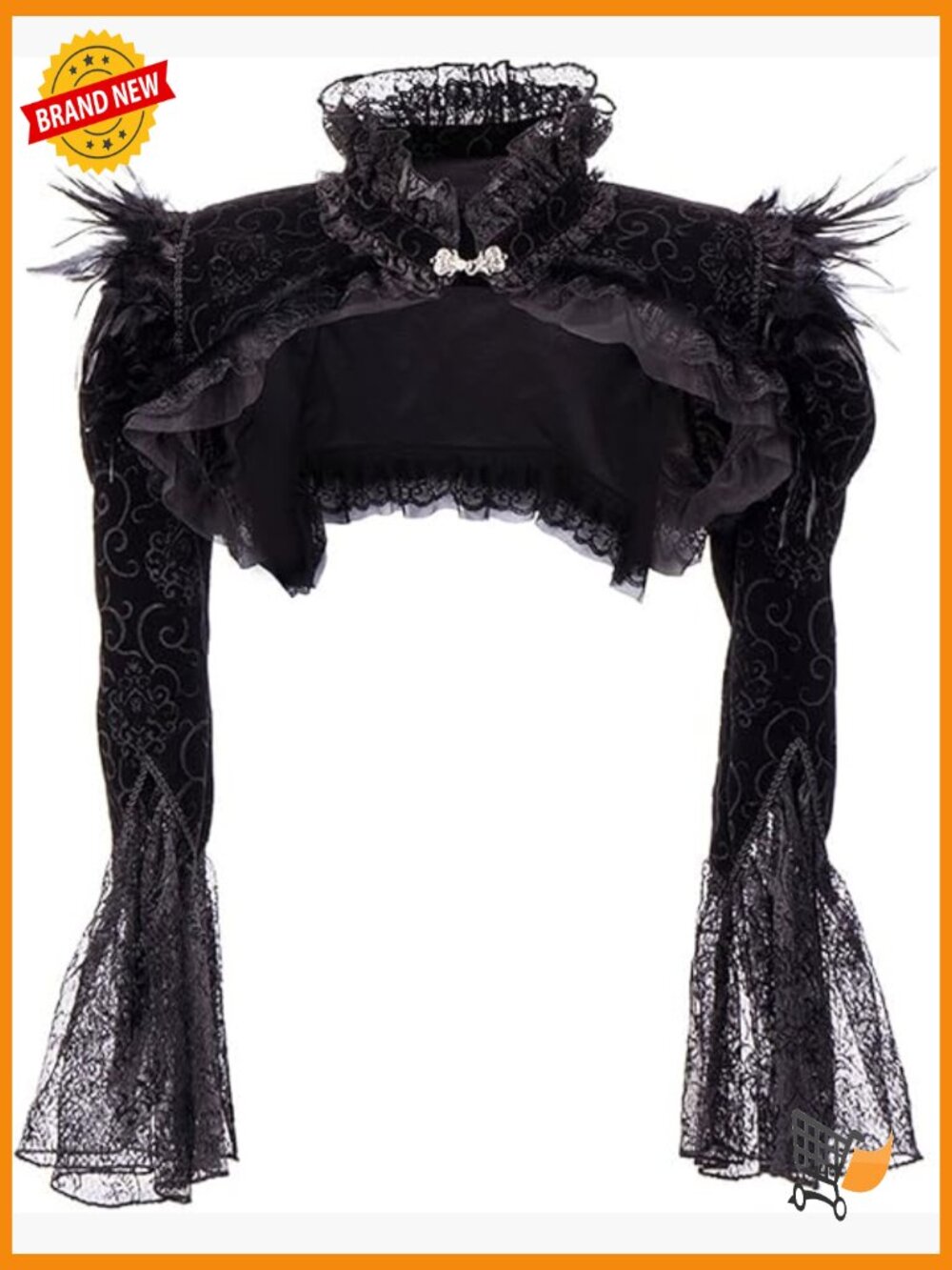 Feather Steampunk Jacket Retro Bolero Vintage Shrug